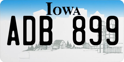 IA license plate ADB899