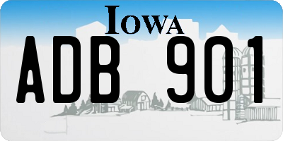 IA license plate ADB901
