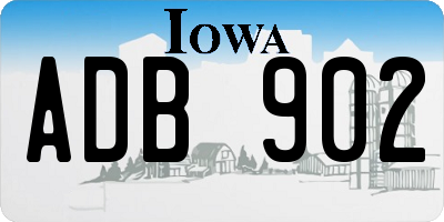 IA license plate ADB902