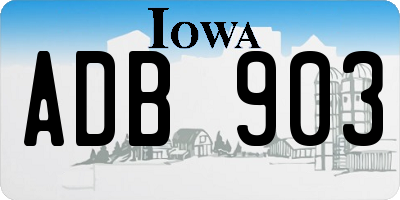 IA license plate ADB903