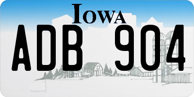IA license plate ADB904