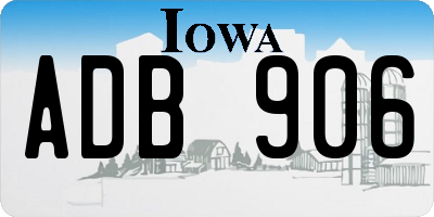 IA license plate ADB906