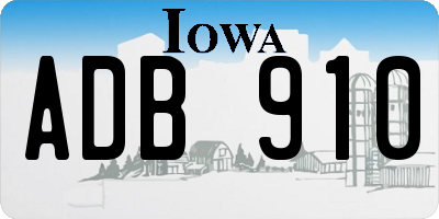 IA license plate ADB910