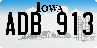 IA license plate ADB913
