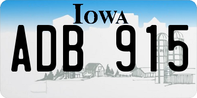 IA license plate ADB915