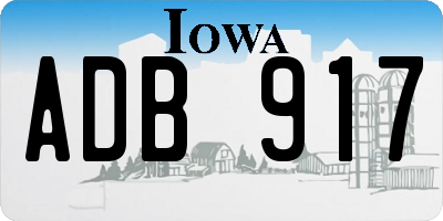 IA license plate ADB917