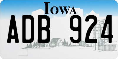 IA license plate ADB924