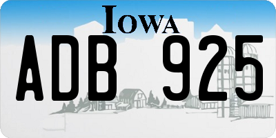 IA license plate ADB925