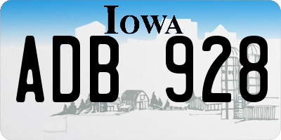 IA license plate ADB928