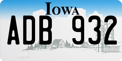 IA license plate ADB932