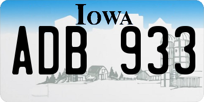 IA license plate ADB933