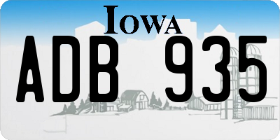 IA license plate ADB935