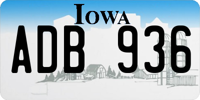 IA license plate ADB936