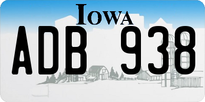 IA license plate ADB938