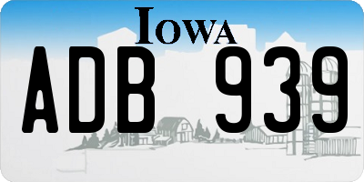 IA license plate ADB939