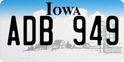 IA license plate ADB949