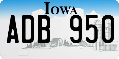 IA license plate ADB950