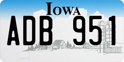 IA license plate ADB951