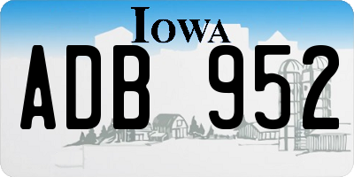 IA license plate ADB952