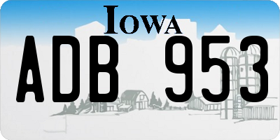 IA license plate ADB953