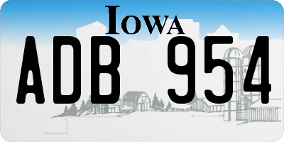 IA license plate ADB954
