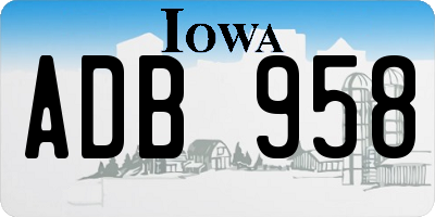 IA license plate ADB958