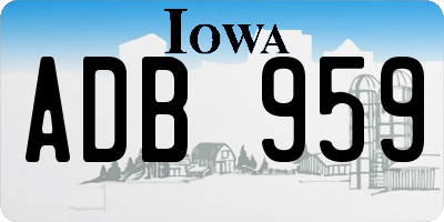 IA license plate ADB959