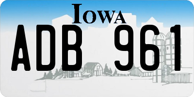 IA license plate ADB961