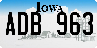 IA license plate ADB963
