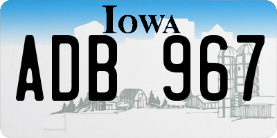 IA license plate ADB967