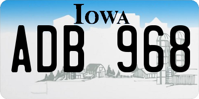 IA license plate ADB968