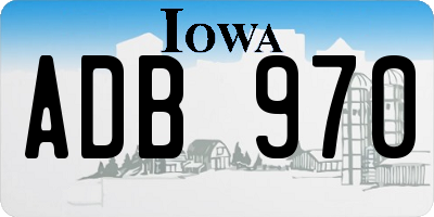 IA license plate ADB970