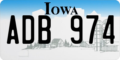 IA license plate ADB974