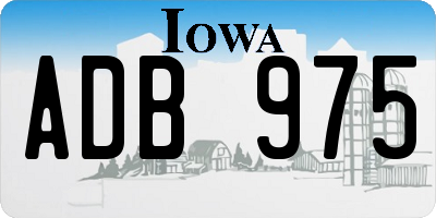 IA license plate ADB975
