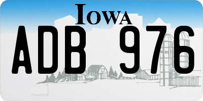 IA license plate ADB976