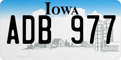IA license plate ADB977