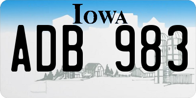 IA license plate ADB983