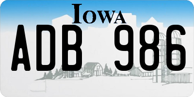 IA license plate ADB986