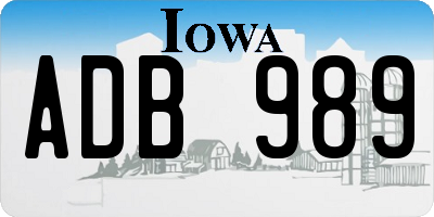 IA license plate ADB989
