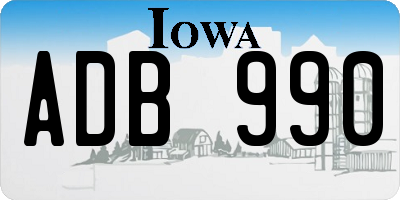 IA license plate ADB990