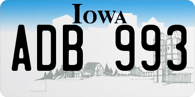IA license plate ADB993