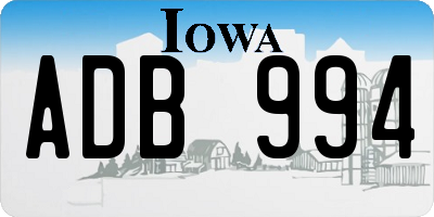 IA license plate ADB994