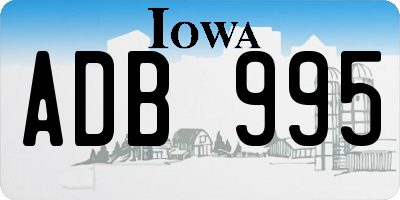IA license plate ADB995