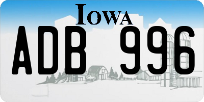 IA license plate ADB996