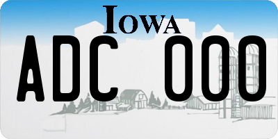 IA license plate ADC000