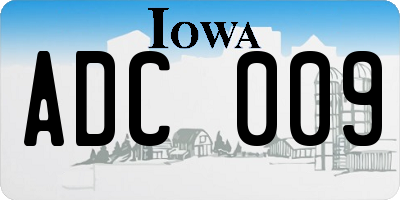 IA license plate ADC009