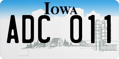 IA license plate ADC011