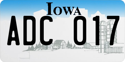IA license plate ADC017