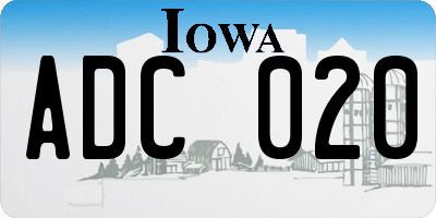 IA license plate ADC020
