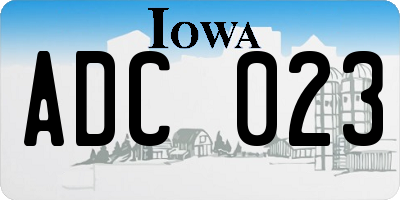 IA license plate ADC023